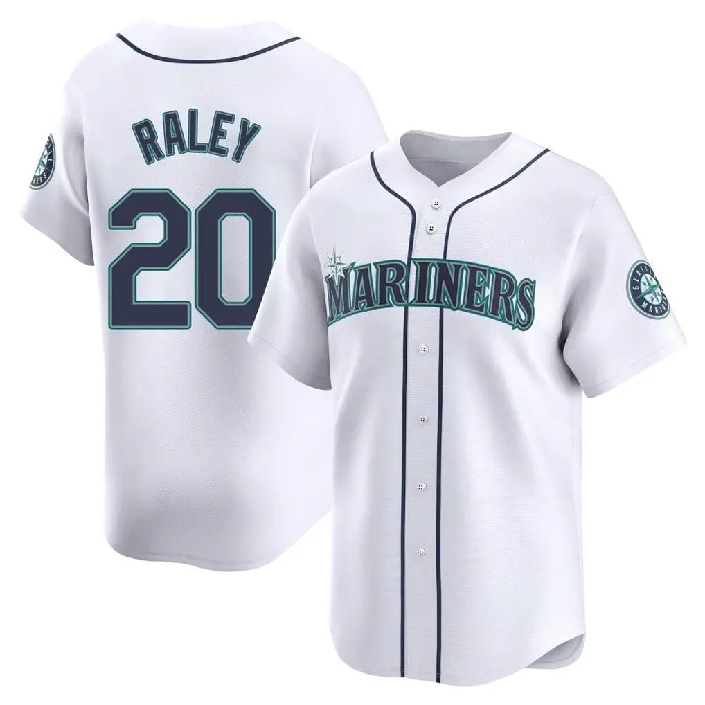 tocy S.Mariners #20 Luke Raley Player White Home Limited Stitched Jerseys