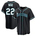 tocy S.Mariners #22 Bryan Woo Player Black Fashion Home Limited Stitched Jerseys