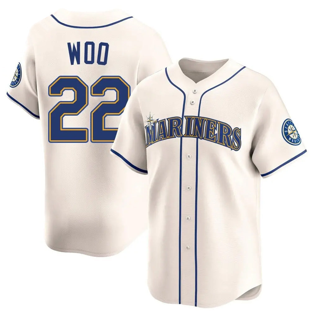 tocy S.Mariners #22 Bryan Woo Player Cream Home Limited Stitched Jerseys