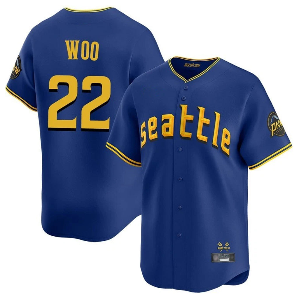 tocy S.Mariners #22 Bryan Woo Player Royal City Connect Home Limited Stitched Jerseys
