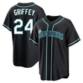 tocy S.Mariners #24 Ken Griffey Jr Player Black Fashion Home Limited Stitched Jerseys