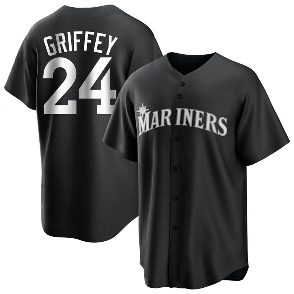 tocy S.Mariners #24 Ken Griffey Jr Player Black Home Limited Stitched Jerseys