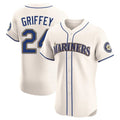tocy S.Mariners #24 Ken Griffey Jr Player Cream Home Limited Elite Stitched Jerseys