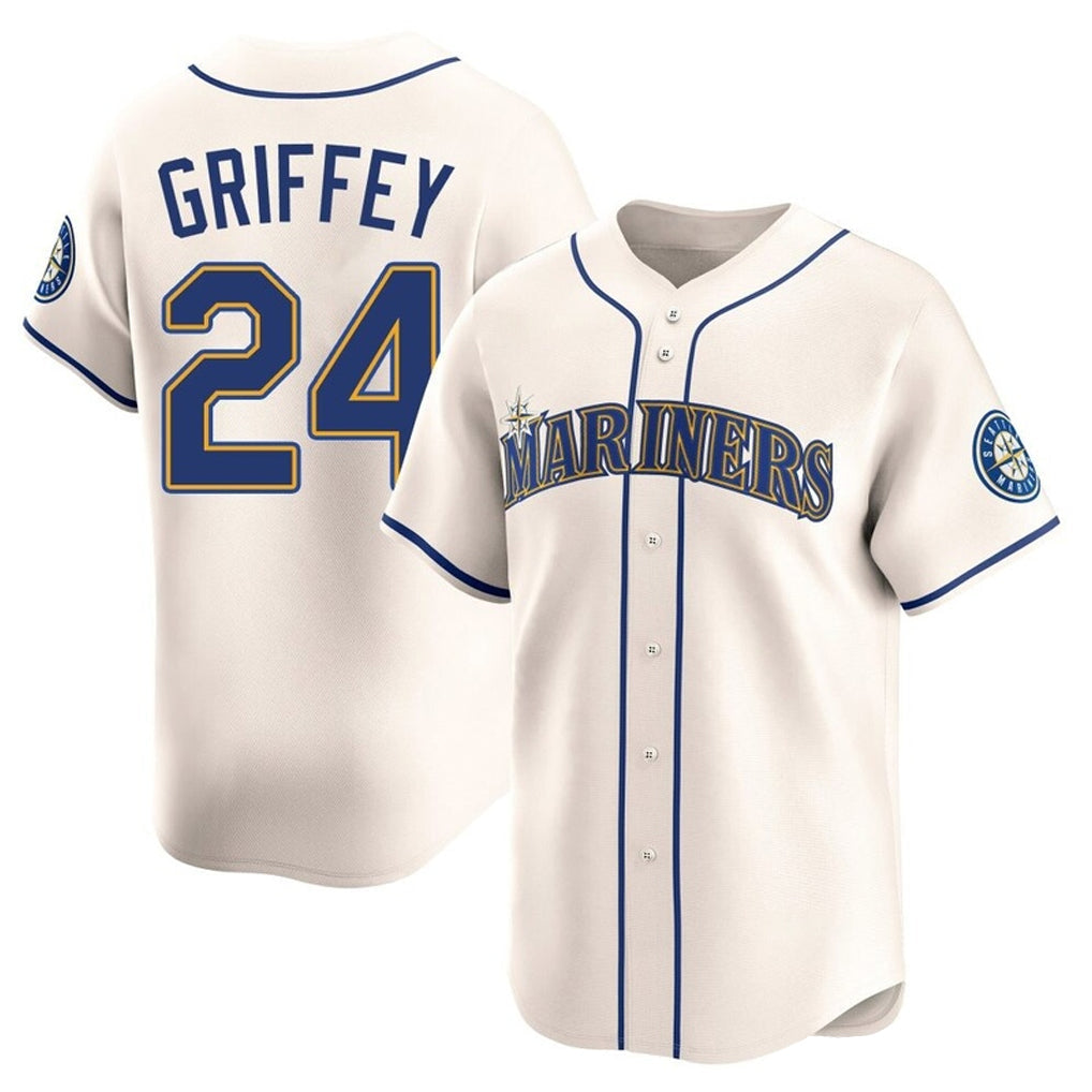 tocy S.Mariners #24 Ken Griffey Jr Player Cream Home Limited Stitched Jerseys
