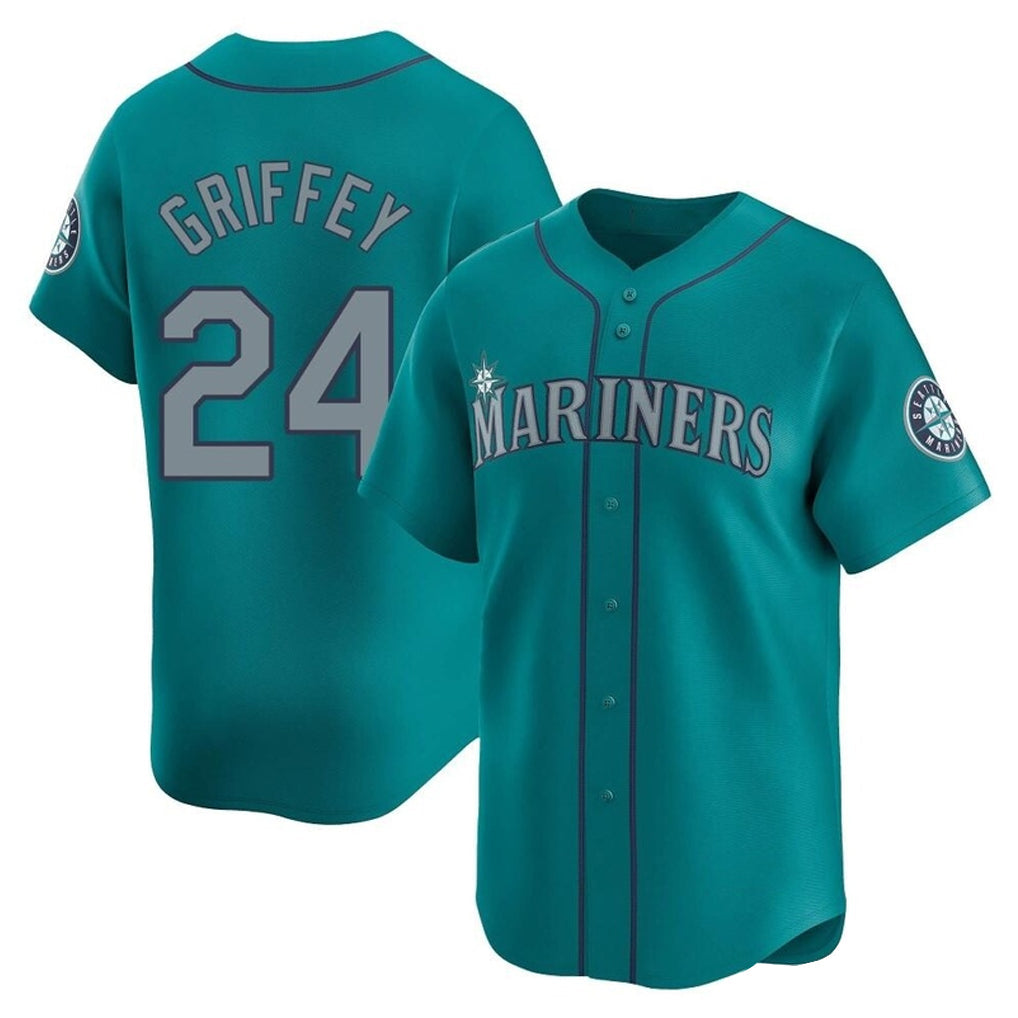tocy S.Mariners #24 Ken Griffey Jr Player Teal Home Limited Stitched Jerseys