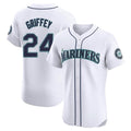 tocy S.Mariners #24 Ken Griffey Jr Player White Home Limited Elite Stitched Jerseys