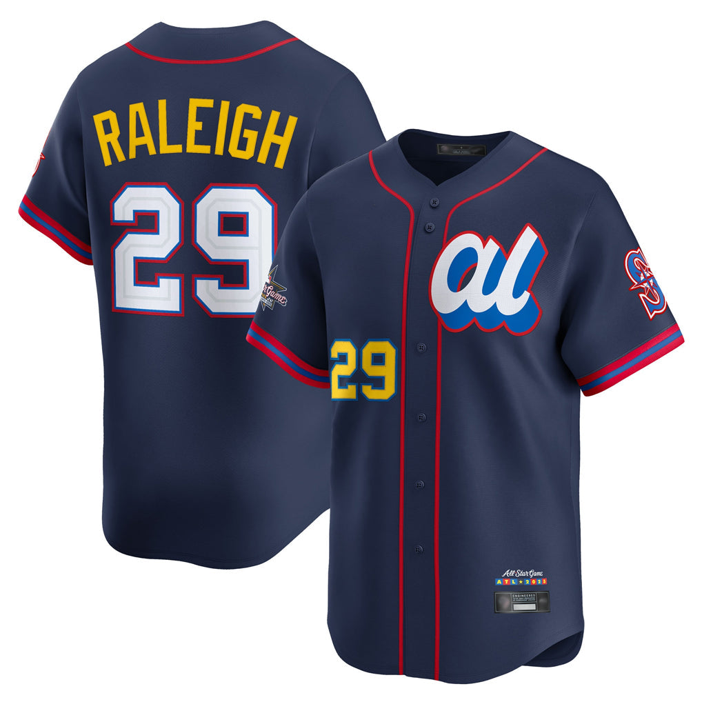 tocy S.Mariners #29 Cal Raleigh Player Navy American League All-Star Edition Limited Stitched Jerseys