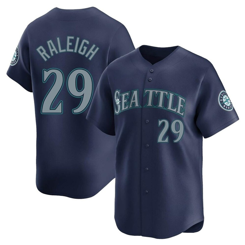 tocy S.Mariners #29 Cal Raleigh Player Navy Home Limited Stitched Jerseys