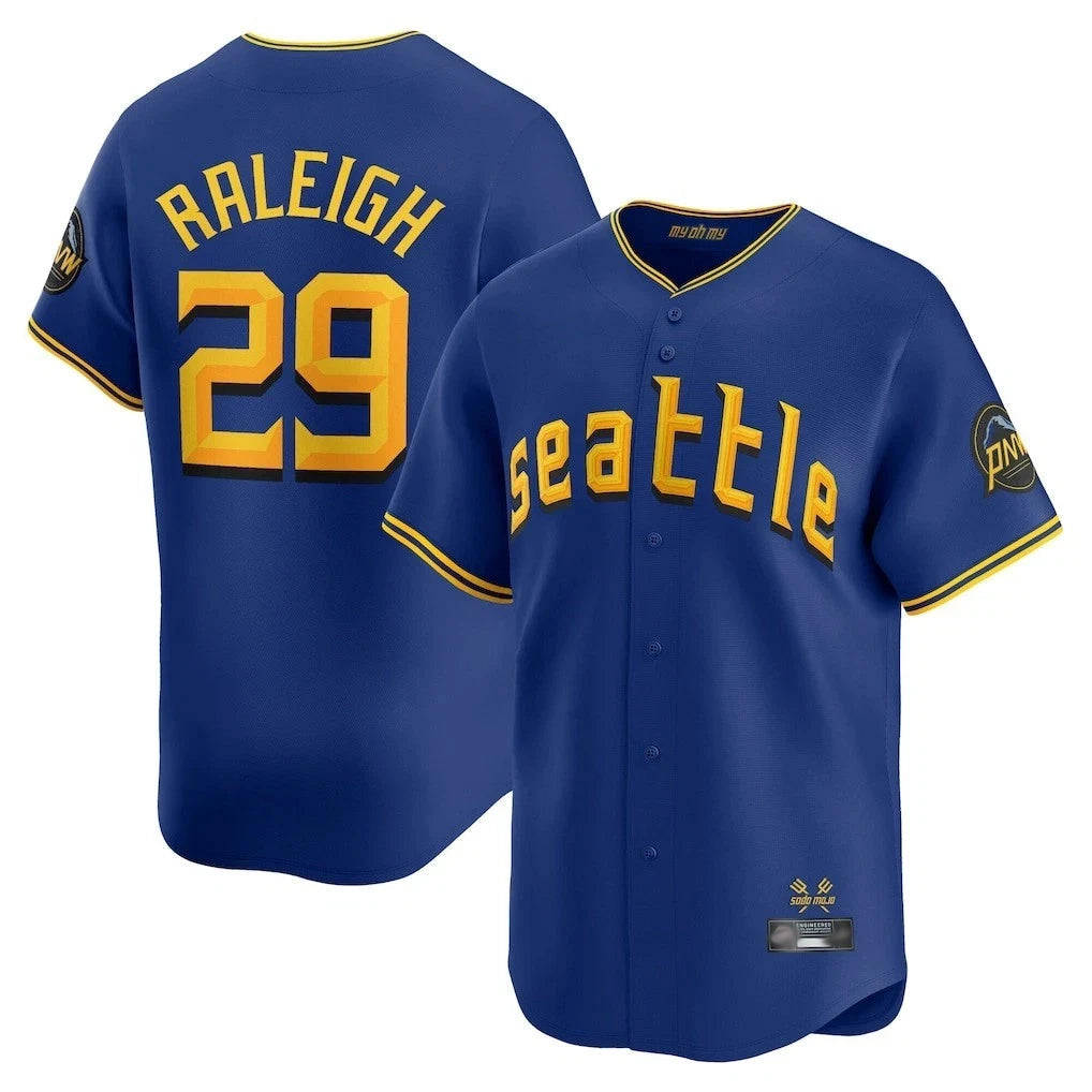 tocy S.Mariners #29 Cal Raleigh Player Royal City Connect Home Limited Stitched Jerseys