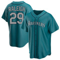 tocy S.Mariners #29 Cal Raleigh Player Teal Home Game Stitched Jerseys