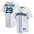 tocy S.Mariners #29 Cal Raleigh Player White Home Game Stitched Jerseys
