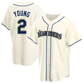 tocy S.Mariners #2 Cole Young Player Cream Home Game Stitched Jerseys