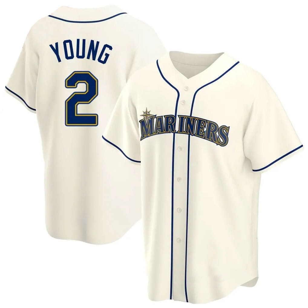 tocy S.Mariners #2 Cole Young Player Cream Home Game Stitched Jerseys