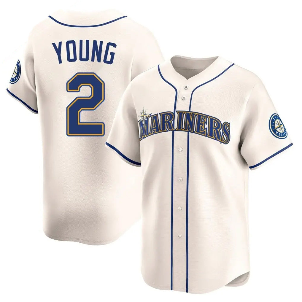 tocy S.Mariners #2 Cole Young Player Cream Home Limited Stitched Jerseys