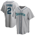 tocy S.Mariners #2 Cole Young Player Gray Home Game Stitched Jerseys
