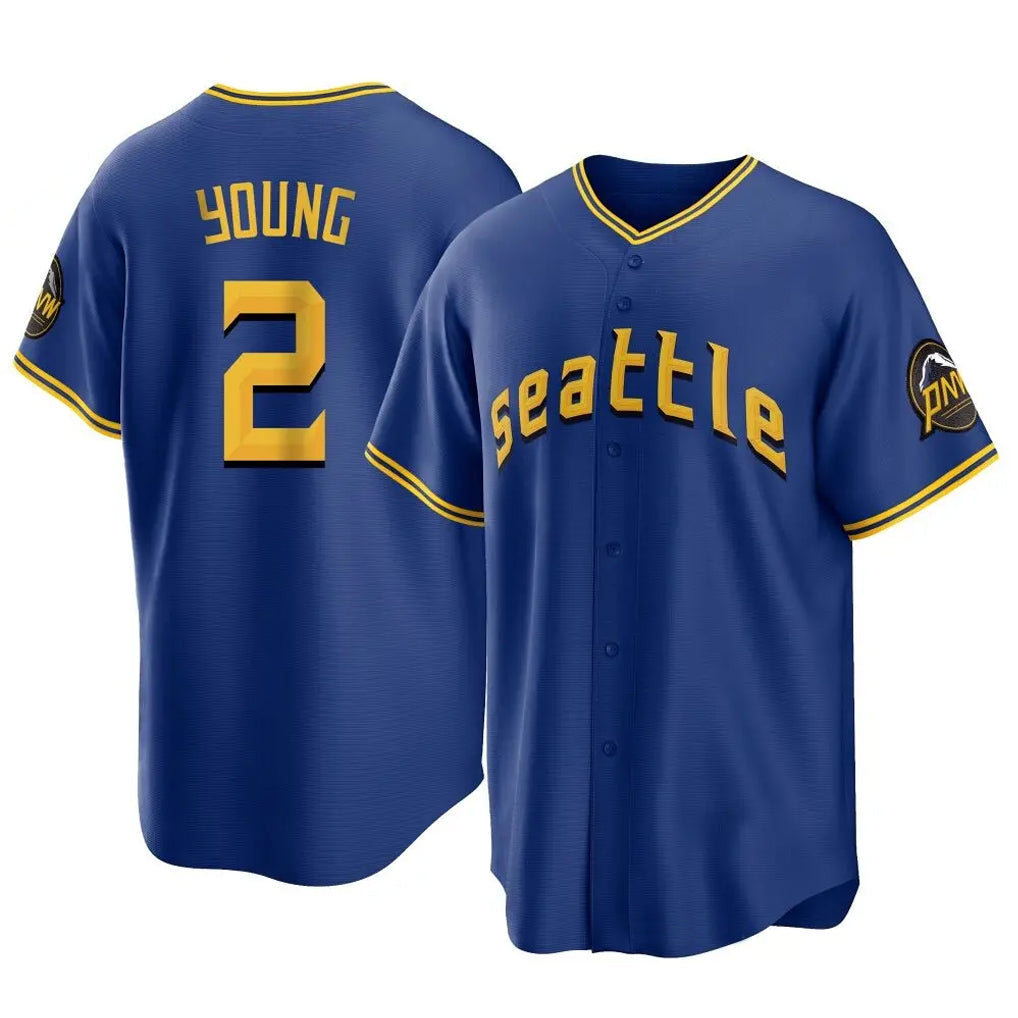 tocy S.Mariners #2 Cole Young Player Royal City Connect Home Game Stitched Jerseys