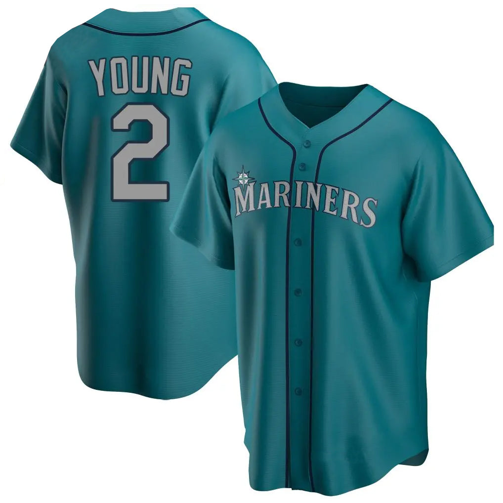 tocy S.Mariners #2 Cole Young Player Teal Home Game Stitched Jerseys