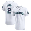 tocy S.Mariners #2 Cole Young Player White Home Limited Elite Stitched Jerseys