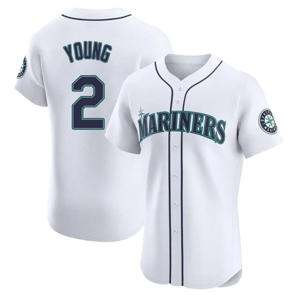 tocy S.Mariners #2 Cole Young Player White Home Limited Elite Stitched Jerseys