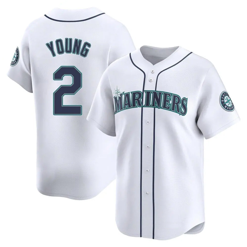 tocy S.Mariners #2 Cole Young Player White Home Limited Stitched Jerseys