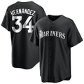 tocy S.Mariners #34 Felix Hernandez Player Black Home Limited Stitched Jerseys