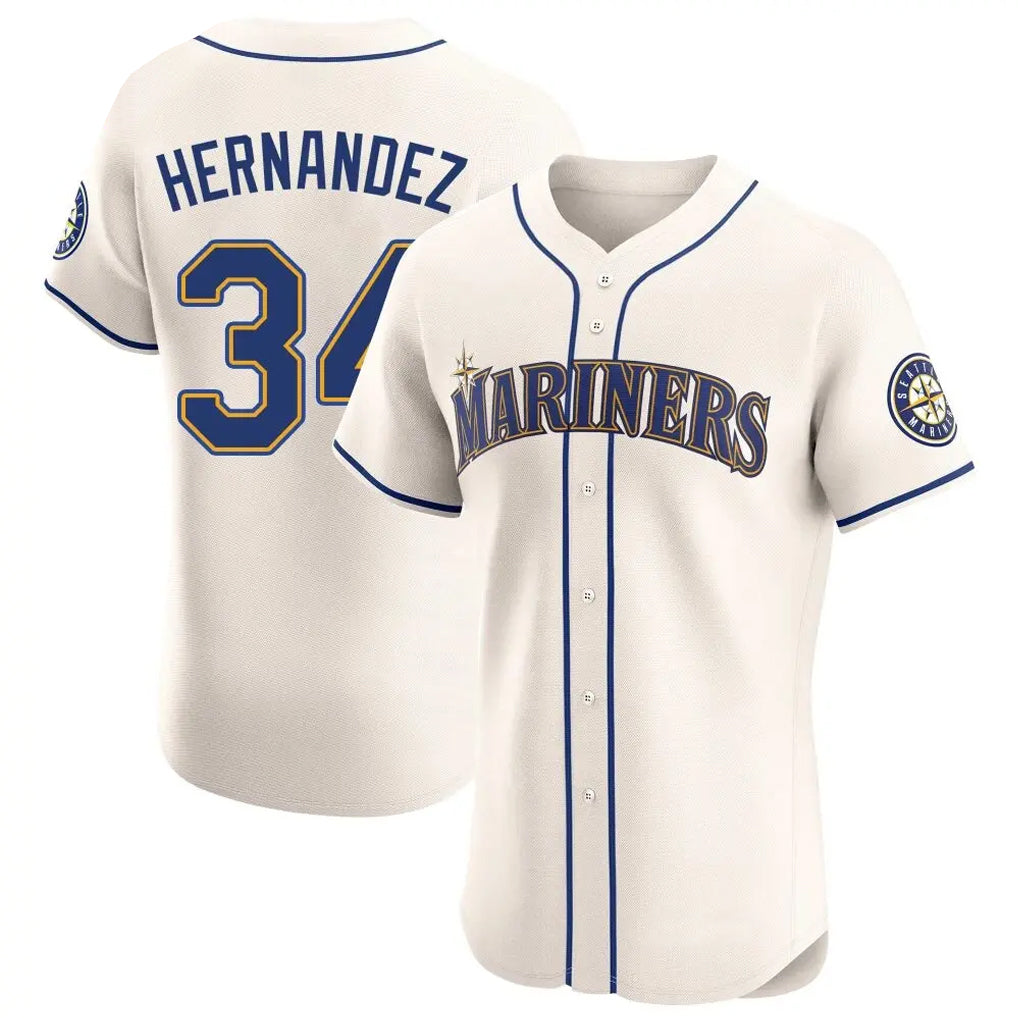 tocy S.Mariners #34 Felix Hernandez Player Cream Home Limited Elite Stitched Jerseys