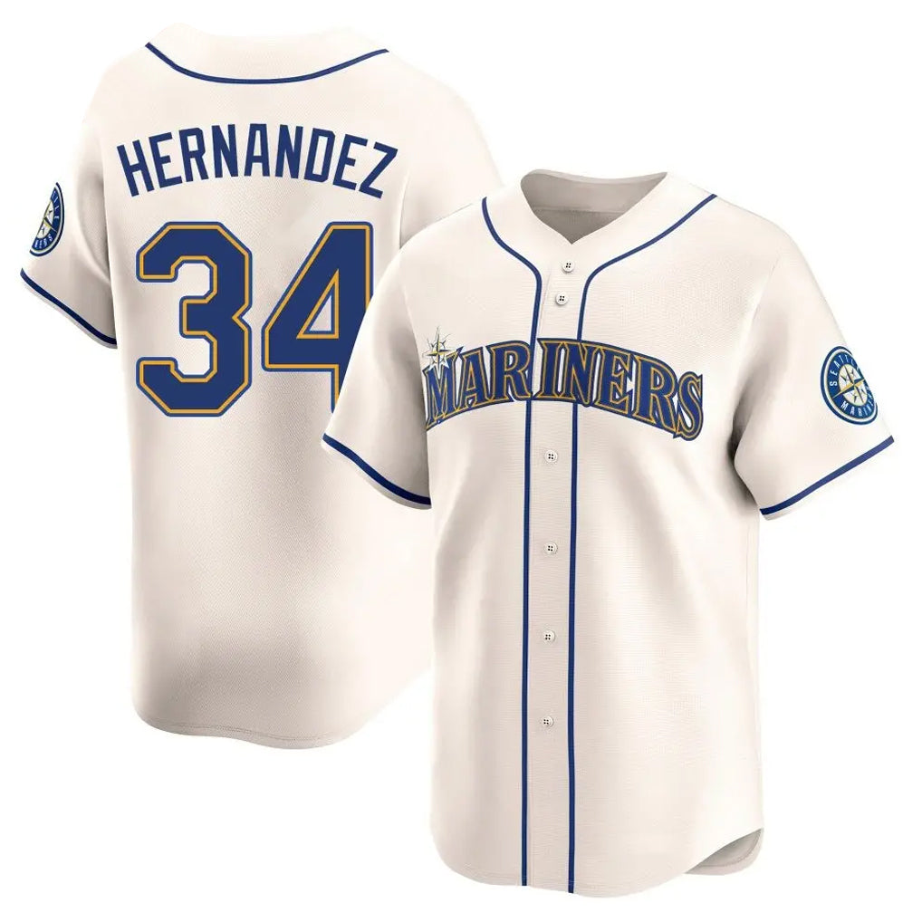 tocy S.Mariners #34 Felix Hernandez Player Cream Home Limited Stitched Jerseys