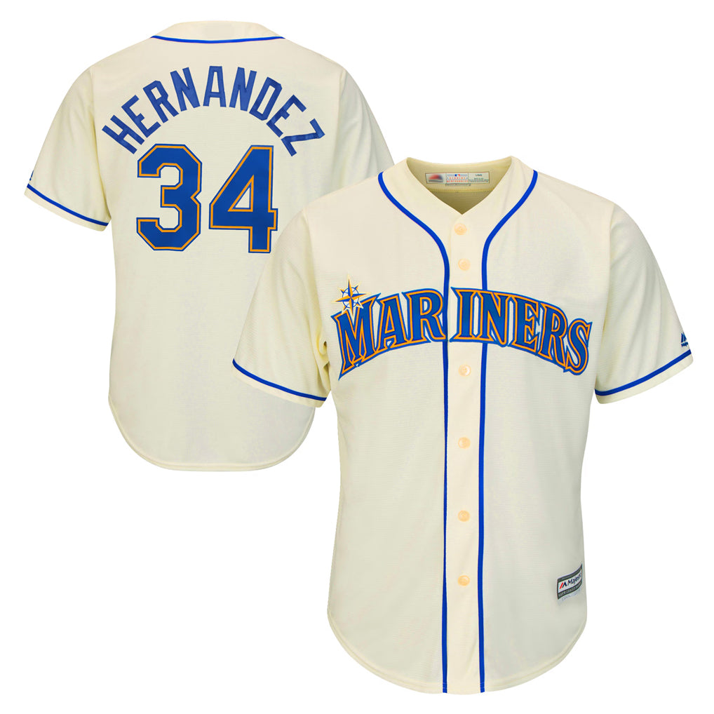 tocy S.Mariners #34 Felix Hernandez Player Cream Majestic Home Cool Base Limited Stitched Jerseys