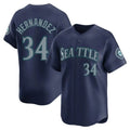 tocy S.Mariners #34 Felix Hernandez Player Navy Home Limited Stitched Jerseys