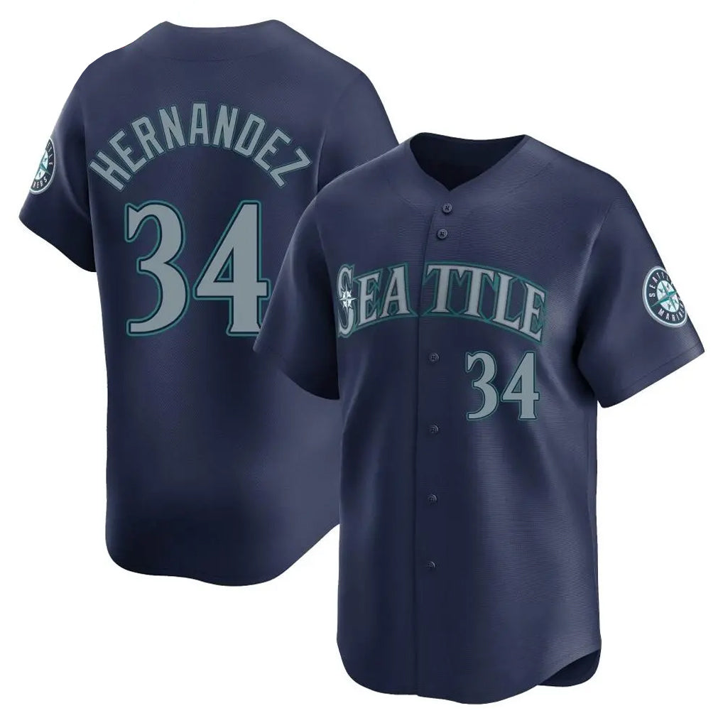 tocy S.Mariners #34 Felix Hernandez Player Navy Home Limited Stitched Jerseys