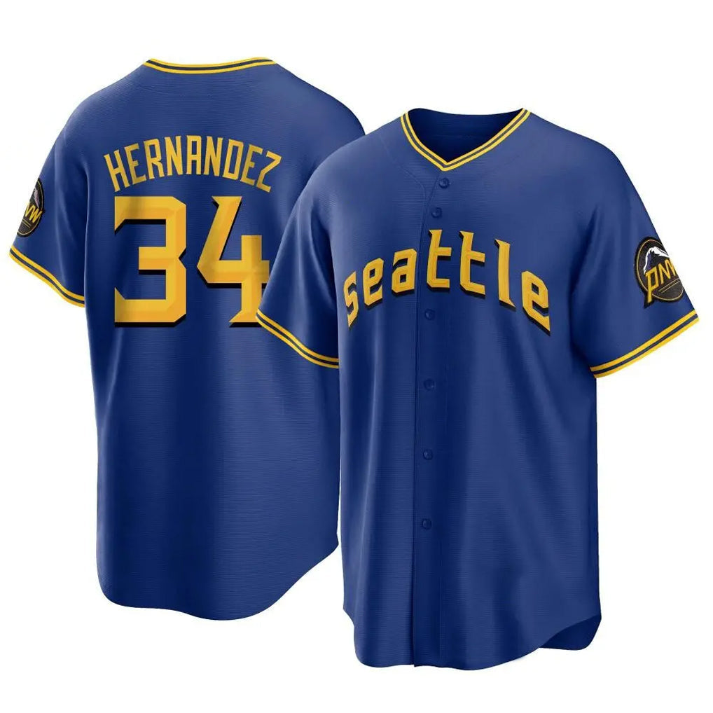 tocy S.Mariners #34 Felix Hernandez Player Royal City Connect Home Game Stitched Jerseys