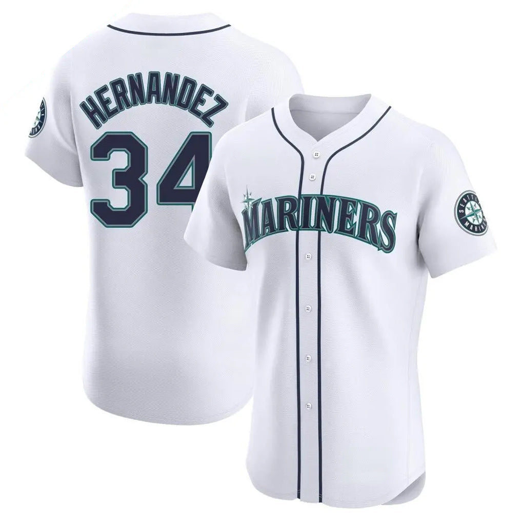 tocy S.Mariners #34 Felix Hernandez Player White Home Limited Elite Stitched Jerseys