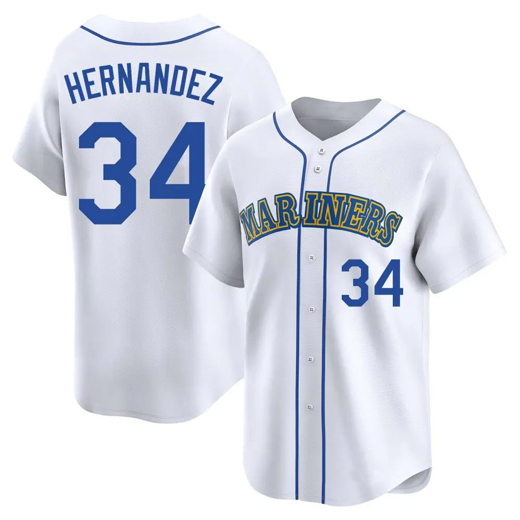 tocy S.Mariners #34 Felix Hernandez Player White Limited Throwback Cooperstown Collection Stitched Jerseys