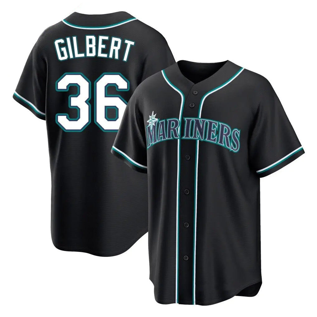 tocy S.Mariners #36 Logan Gilbert Player Black Fashion Home Limited Stitched Jerseys