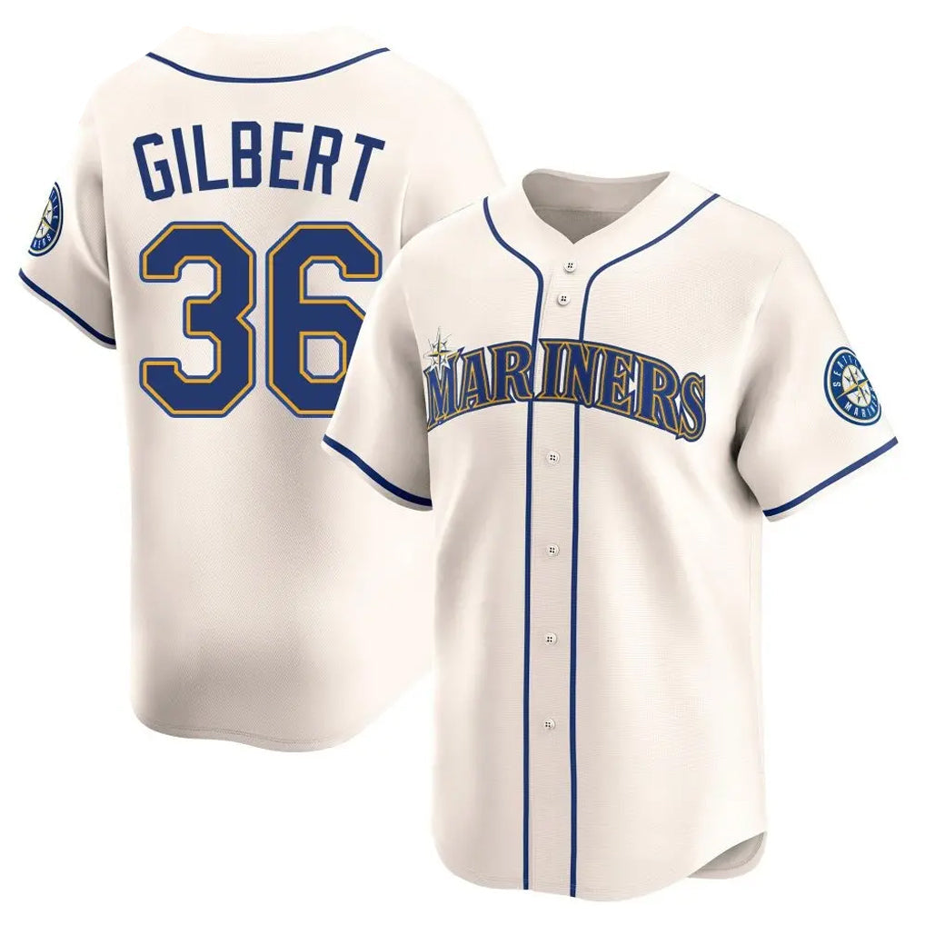 tocy S.Mariners #36 Logan Gilbert Player Cream Home Limited Stitched Jerseys