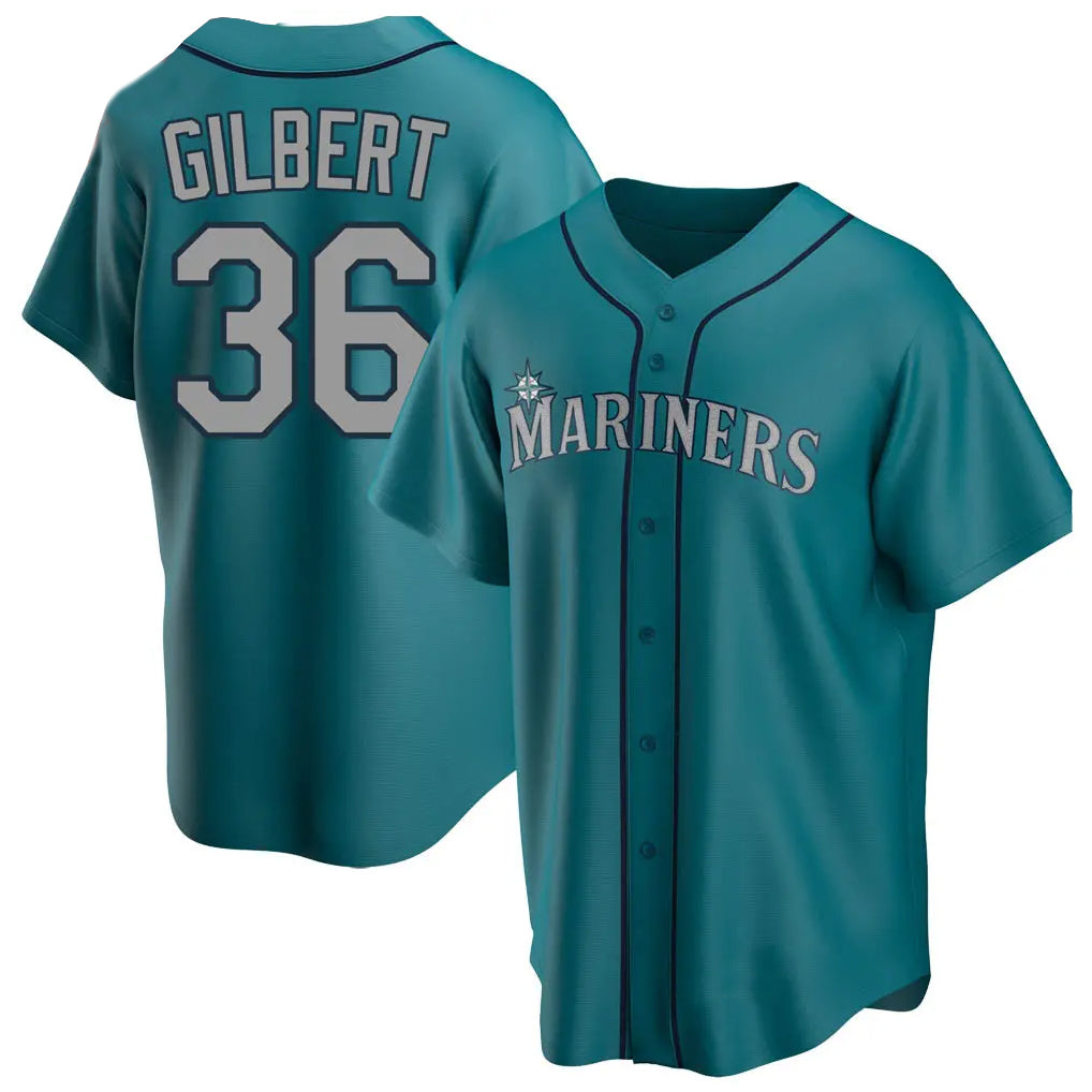 tocy S.Mariners #36 Logan Gilbert Player Teal Home Game Stitched Jerseys