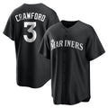 tocy S.Mariners #3 J.P. Crawford Player Black Home Limited Stitched Jerseys
