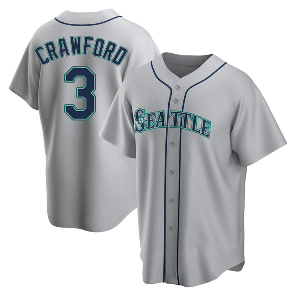 tocy S.Mariners #3 J.P. Crawford Player Gray Home Game Stitched Jerseys