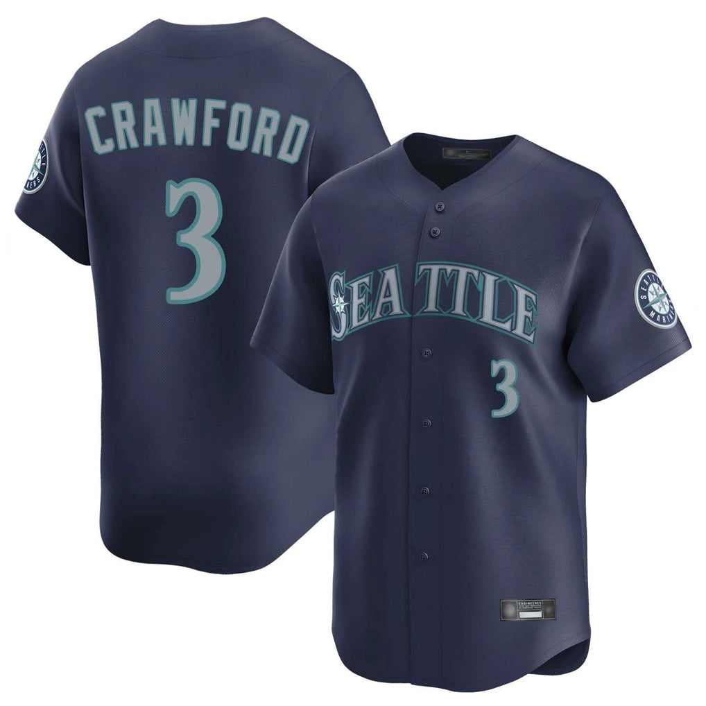 tocy S.Mariners #3 J.P. Crawford Player Navy Home Limited Stitched Jerseys