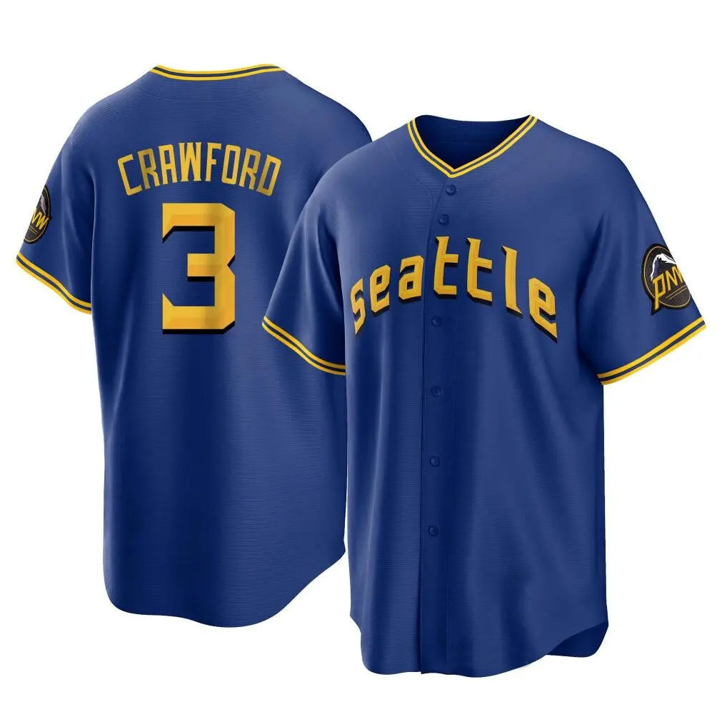 tocy S.Mariners #3 J.P. Crawford Player Royal City Connect Home Game Stitched Jerseys