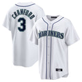 tocy S.Mariners #3 J.P. Crawford Player White Home Game Stitched Jerseys
