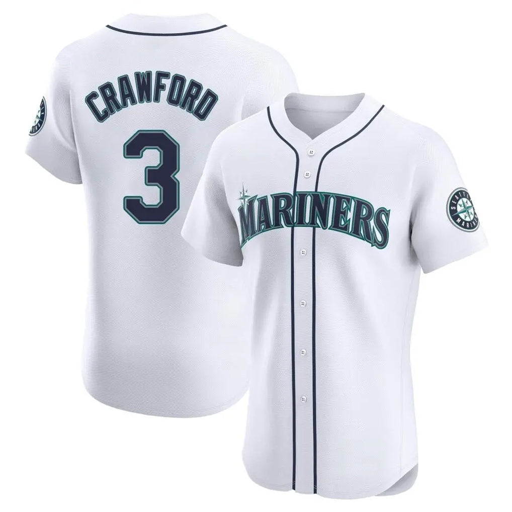 tocy S.Mariners #3 J.P. Crawford Player White Home Limited Elite Stitched Jerseys