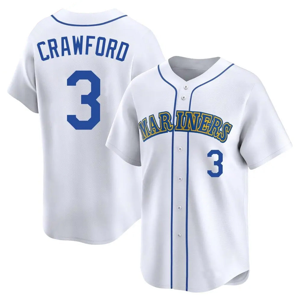 tocy S.Mariners #3 J.P. Crawford Player White Pitch Fashion Game Stitched Jerseys