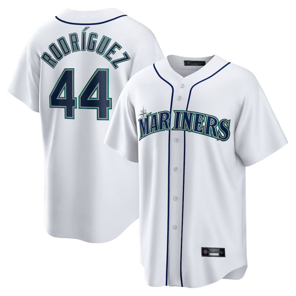 tocy S.Mariners #44 Julio Rodriguez Player White Home Game Stitched Jerseys