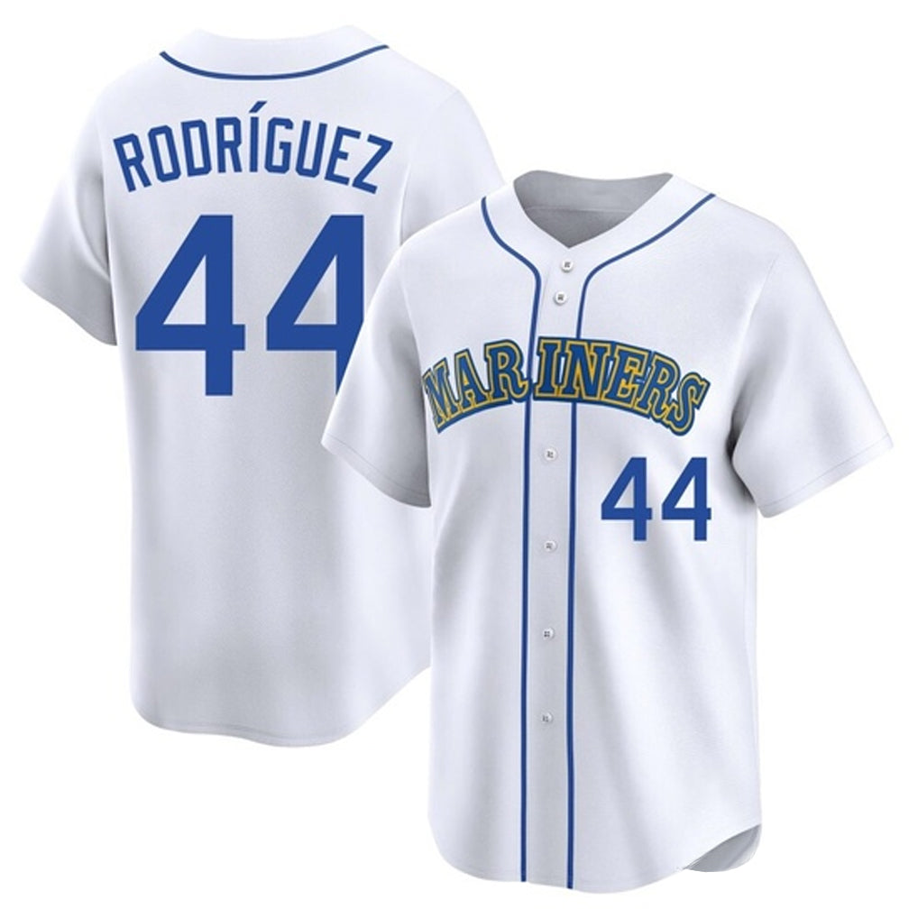 tocy S.Mariners #44 Julio Rodriguez Player White Pitch Fashion Game Stitched Jerseys