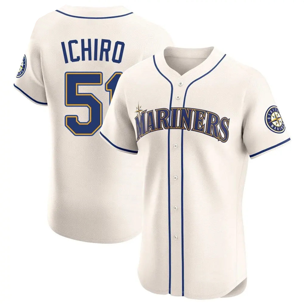 tocy S.Mariners #51 Ichiro Suzuki Player Cream Home Limited Elite Stitched Jerseys