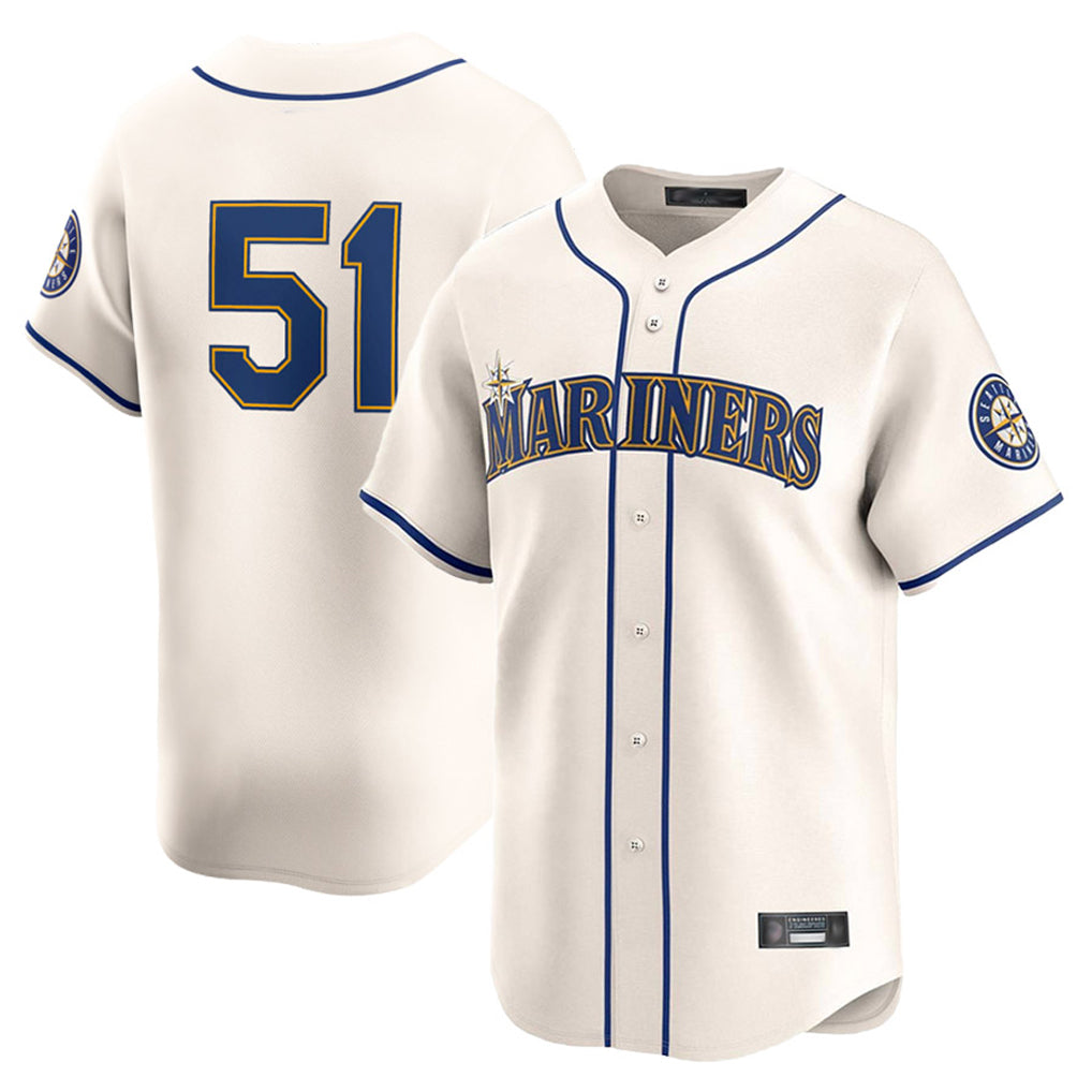 tocy S.Mariners #51 Ichiro Suzuki Player Cream Home Limited Stitched Jerseys