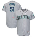 tocy S.Mariners #51 Ichiro Suzuki Player Gray Majestic Road Flex Base Collection Limited Stitched Jerseys