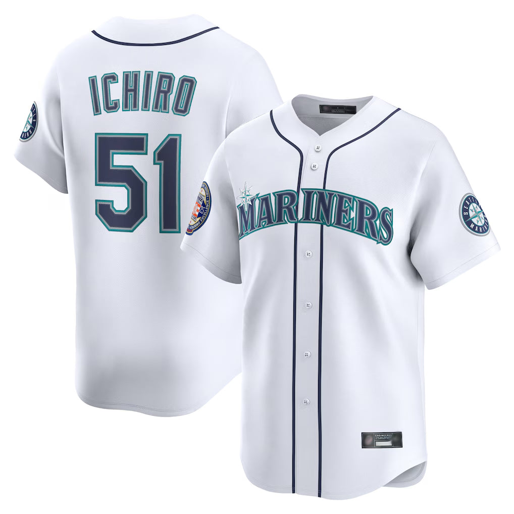 tocy S.Mariners #51 Ichiro Suzuki Player White 2025 National Hall of Fame Home Limited Stitched Jerseys