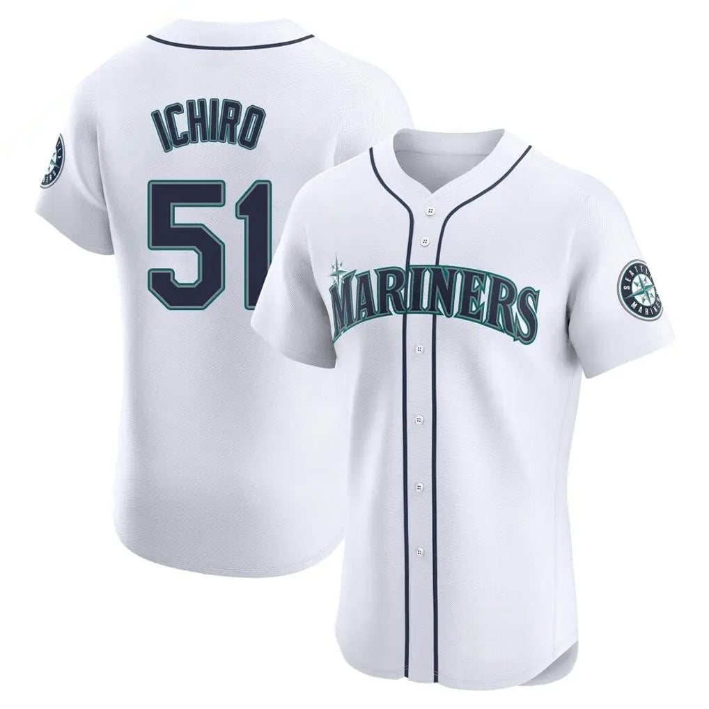 tocy S.Mariners #51 Ichiro Suzuki Player White Home Limited Elite Stitched Jerseys